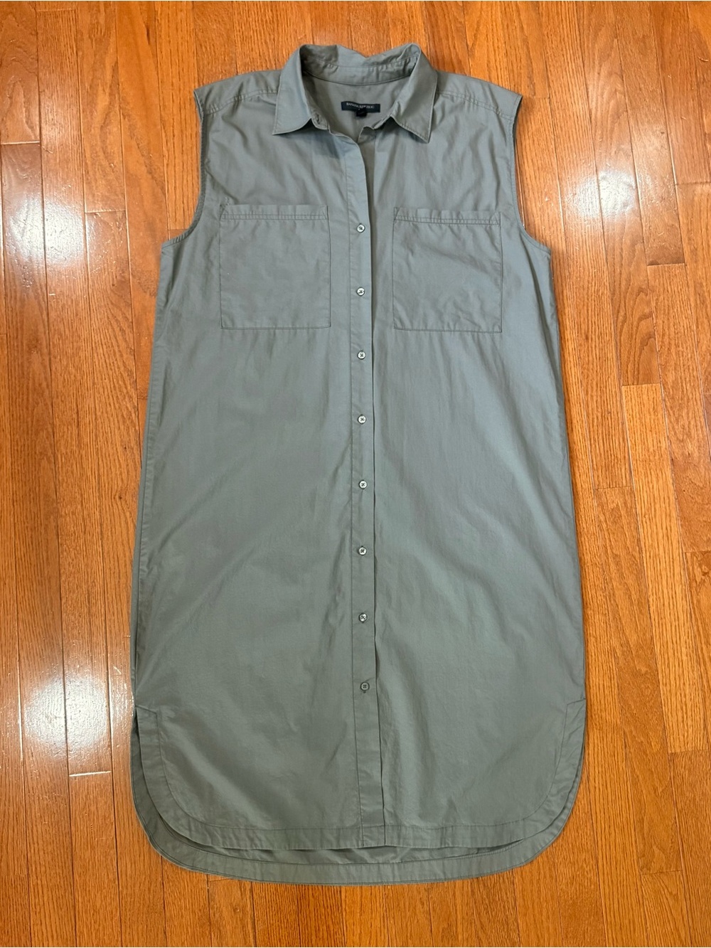 Banana Republic Women’s Large Tall Sleeveless Poplin Shirtdress Midi Utility